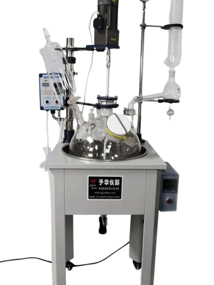 Single Layer Glass Reactor With Heating, Stirring And Condensation System Single Layer Glass Reactor With Heating, Stirring And Condensation System